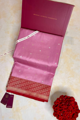 HOV EXCLUSIVE HANDLOOM KADHUA BANARASI KATAN SILK SAREE - RANGKAT KONIYA - PASTELS - 128