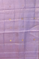 Handloom Chanderi Saree Half Tissue Small Round Buta - Lavender