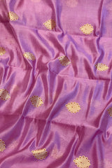 Handloom Silk Chanderi Saree - Fukdani Buta -Lilac