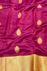 Handloom Silk Chanderi Saree - Fuldani Buta - Wine