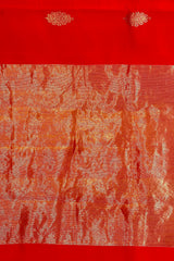 Handloom Silk Chanderi Saree - Fuldani Buta - Red