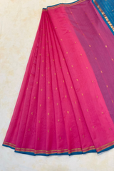 HOV HANDLOOM CHANDERI PATTU SILK SAREE - SMALL NAKSHI BORDER - 115