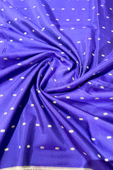 Handloom Kadhua Banarasi Saree - Purple Silver Buti