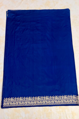 HOV EXCLUSIVE HANDLOOM KADHUA BANARASI KATAN SILK SAREE - ELEPHANT JUNGLA - BLUE - 127
