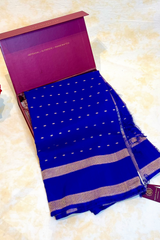 Handloom Kadhua Banarasi Saree - Purple Silver Buti