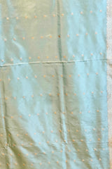 Real Zari Handloom Kadhua Banarasi Katan Silk Saree - Small Butidar - Sky Blue Minedar