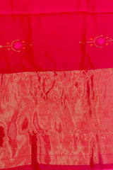 Handloom Silk Cotton Chanderi Saree - Star Motif - Maroon