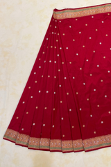 HOV EXCLUSIVE HANDLOOM PURE ZARI BANARASI KATAN SILK SAREE - PAISLEY MINA PALLUVAN - 144