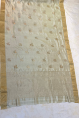 HOV HANDLOOM CHANDERI PATTU SILK SAREE - SMALL NAKSHI BORDER - 114