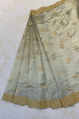 HOV HANDLOOM CHANDERI PATTU SILK SAREE - SMALL NAKSHI BORDER - 114