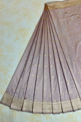 HOV HANDLOOM PURE ZARI BANARASI KATAN SILK SAREE - BUTIDAR - SMALL FULDANI - 142- 03