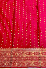 Handloom Kadhua Banarasi Shalu Silk Satin Saree - Sangita - Peach Pink - Pure Zari