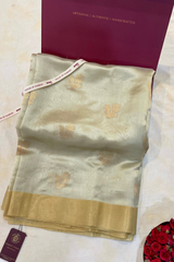 HOV HANDLOOM CHANDERI PATTU SILK SAREE - SMALL NAKSHI BORDER - 114