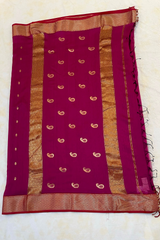 HOV HANDLOOM CHANDERI SAREE - BIG NAKSHI BORDER - 112