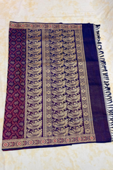 HOV Exclusive Pure Zari Handloom Banarasi Saree - Jaangla Purple - 033