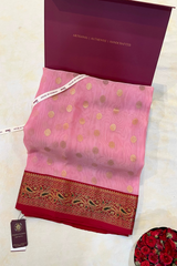 HOV HANDLOOM CHANDERI KATAN SAREE - TRADITIONAL BORDER - 111