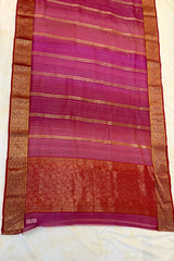 HOV HANDLOOM CHANDERI KATAN SAREE - TRADITIONAL BORDER - 111