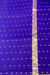 Handloom Kadhua Banarasi Saree - Purple Silver Buti