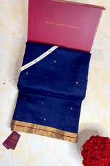 HOV HANDLOOM CHANDERI COTTON SILK SAREE - LOTUS BUTA PALLU - 121