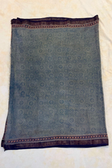 HOV AJARAKH HAND - BLOCK PRINT SAREE - NATURAL DYES - TUSSAR SILK WITH MULBERRY - 019