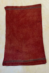 HOV AJARAKH HAND-BLOCK PRINT SAREE - NATURAL DYES - TUSSAR SILK WITH MULBERRY SILK- 019