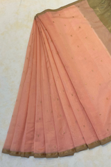HOV HANDLOOM CHANDERI SAREE- SMALL NAKSHI BORDER - 113