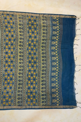 HOV AJARAKH HAND-BLOCK PRINT SAREE - NATURAL DYES - COTTON SILK MULBERRY - 018