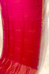 Handloom Silk Cotton Chanderi Saree - Star Motif - Maroon