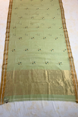 HOV HANDLOOM CHANDERI COTTON SILK SAREE- FOUR LEAF - 122