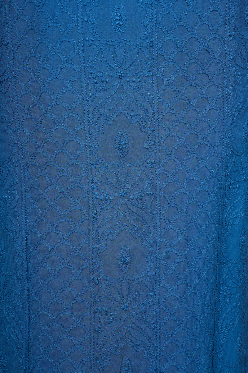 Chikankari Georgette Suits Set -Blue