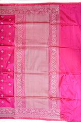 Handloom Kadhua Banarasi Katan Silk Saree - Butidar - Pink Sona Rupa Floral