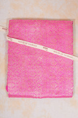 Handloom Banarasi Brocade Silk Fabric - Pink