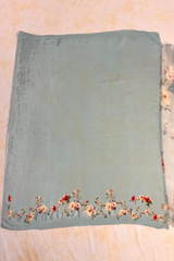 HOV HANDLOOM KORE ORGANZA SILK SAREE - STRIPES & EMBROIDERY- 132
