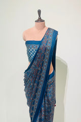 Ajrakh Modal Silk Saree