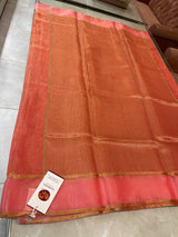 Steffy Merwin Handloom Chanderi Silk Saree- Orange