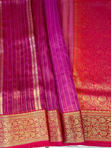 HOV HANDLOOM CHANDERI KATAN SAREE - TRADITIONAL BORDER - 111