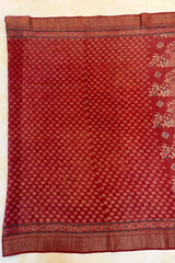 HOV AJARAKH HAND-BLOCK PRINT SAREE - NATURAL DYES - TUSSAR SILK WITH MULBERRY - 019