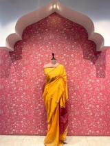 HOV HANDLOOM CHANDERI PATTU SILK SAREE - SMALL NAKSHI BORDER - 115