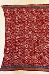 HOV AJARAKH HAND - BLOCK PRINT SAREE - VEGETABLE NATURAL DYES - COTTON SILK MULBERRY - 018