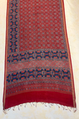 HOV AJARAKH HAND - BLOCK PRINT SAREE - VEGETABLE NATURAL DYES - COTTON SILK MULBERRY - 018