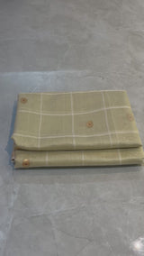 HOV HANDLOOM CHANDERI SAREE - LOTUS BUTA - CHECKS WITH ROUND BUTA - 103