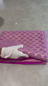 HOV Handloom Banarasi Georgette Silk Saree - All Over Jaali Design Light Purple - 079
