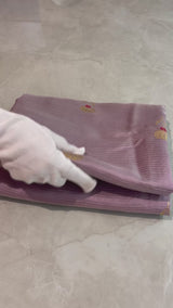 Handloom Silk Chanderi Saree - Kota Floral Motif -Lilac