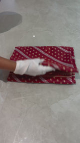Real Zari Handloom Kadhua Banarasi Katan Silk Saree - Jaangla - Red Sona Rupa