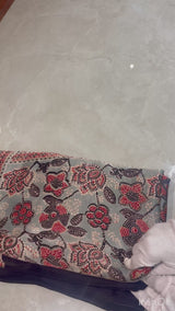 Ajrakh Modal Silk Saree With Zari Pallu