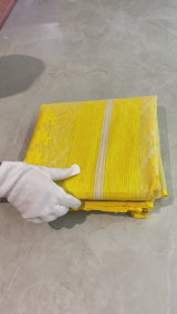 Exclusive Handloom Muslin Jamdani Jamdani Saree - Yellow White