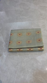 Handloom Silk Chanderi Saree Tree Buta All Over - Pastel Blue Cyan
