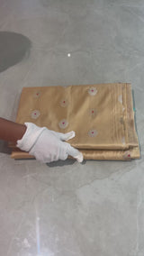 Handloom Kadhua Banarasi Katan Silk Saree - Butidar - Peach Minedar Floral