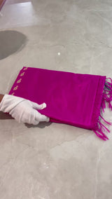 Handloom Kadhua Banarasi Shalu Saree - Sangita Laxmi- Pink Green