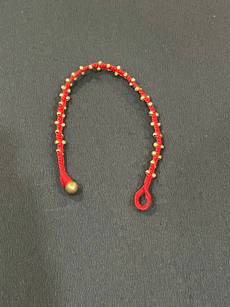 Dhokra Brass Two Bead Anklet